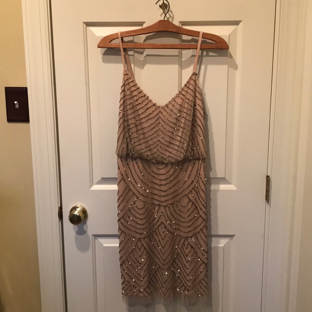 Adrianna Papell Sequin Blouson Dress